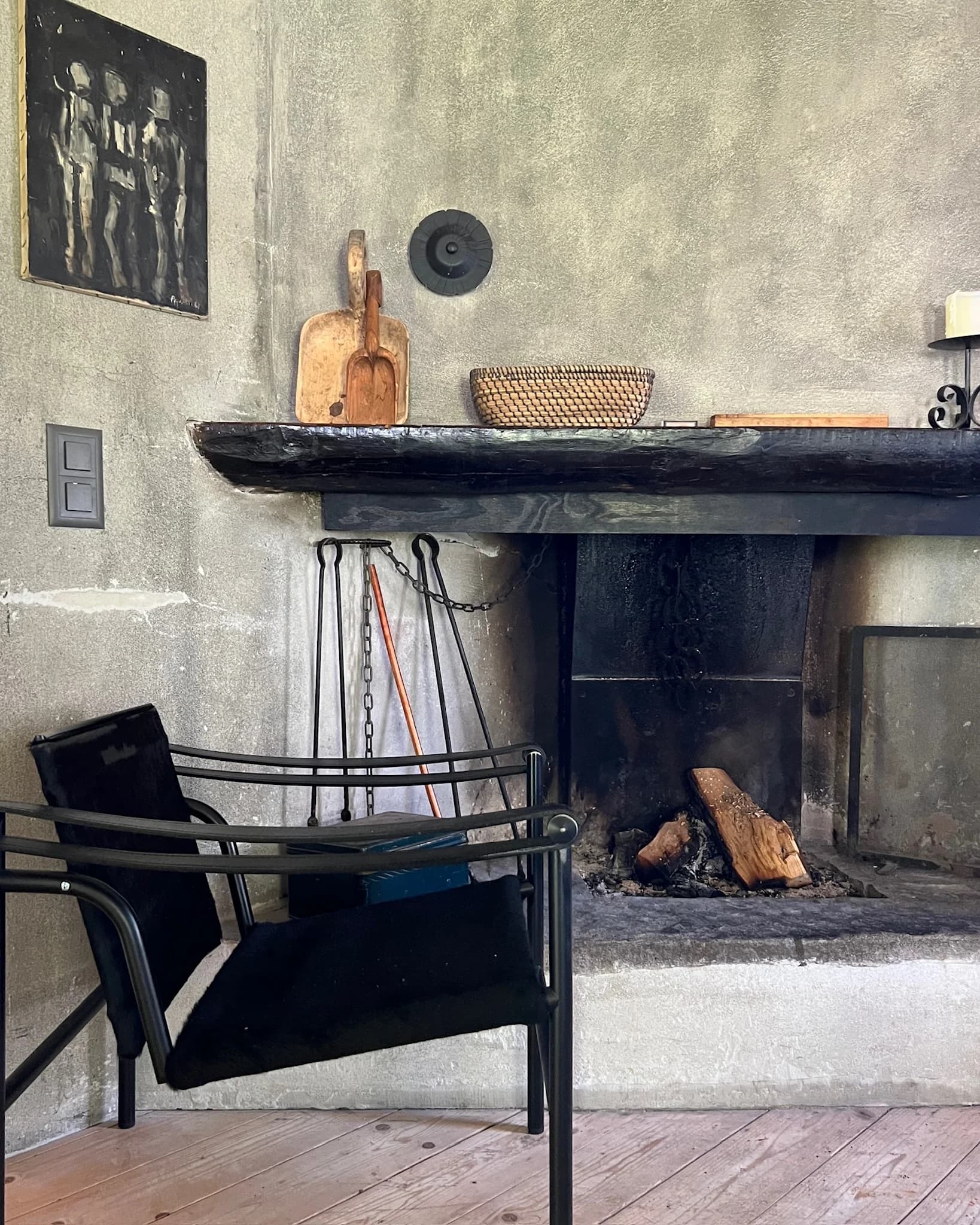 Lounge corner with fireplace atmosphere