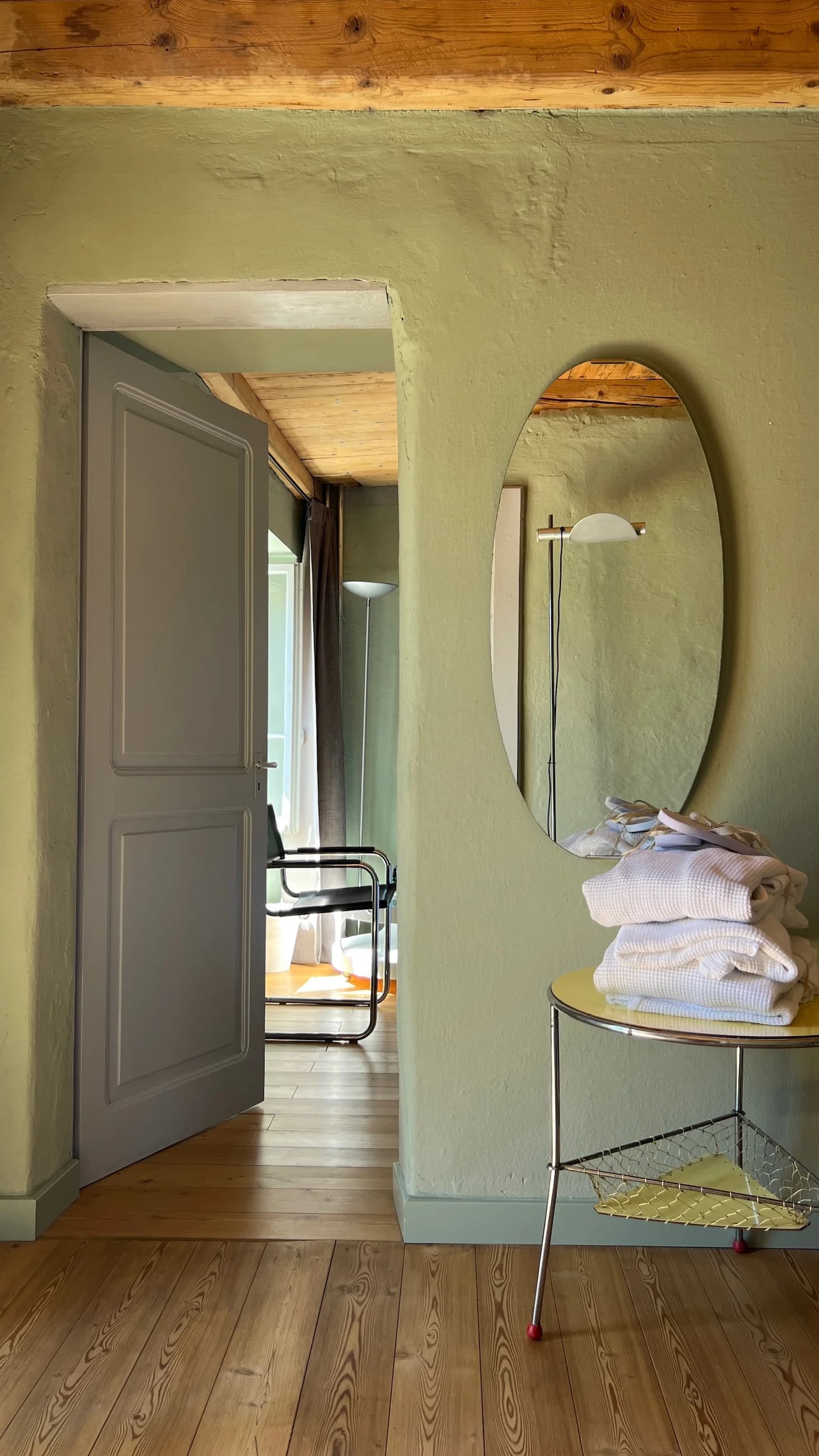 Vintage shelving and tactile design accents